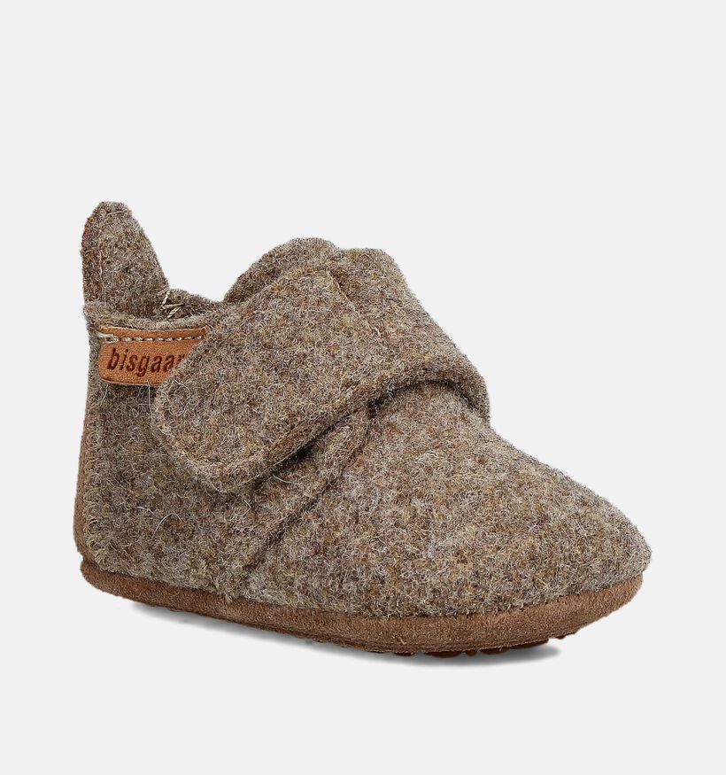 Bisgaard Baby Wool Bruine Pantoffels voor jongens, meisjes (364805)