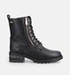 Mustang Zwarte Boots met Veter en Rits voor dames (378905)