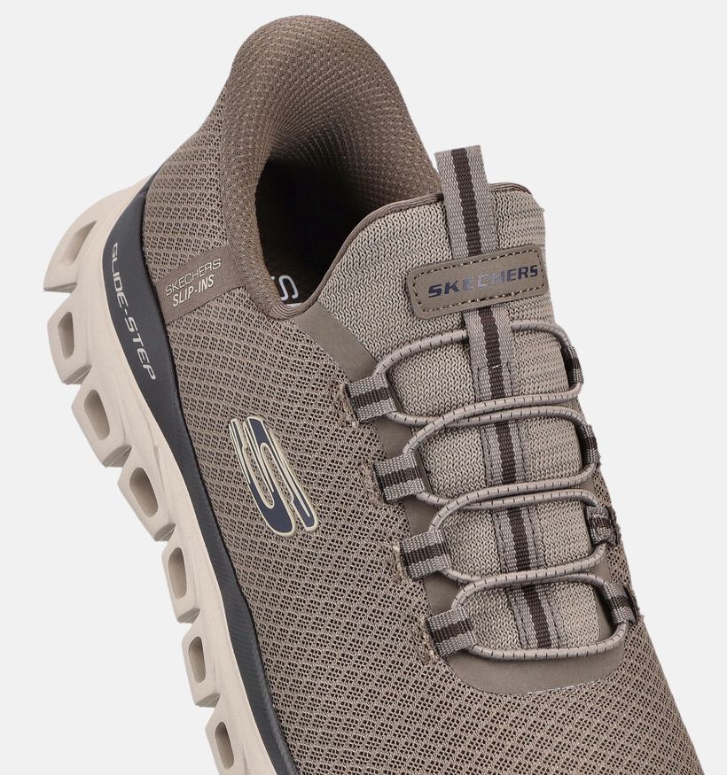 Skechers Glide-Step Noxus Baskets Slip-ins en Marron pour hommes (371084)