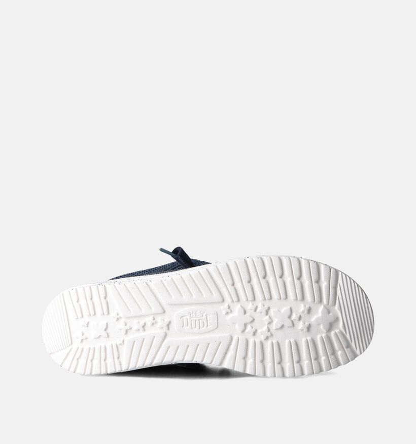 HEYDUDE Wally Stretch Sox Blauwe Mocassins voor heren (353482) - geschikt voor steunzolen