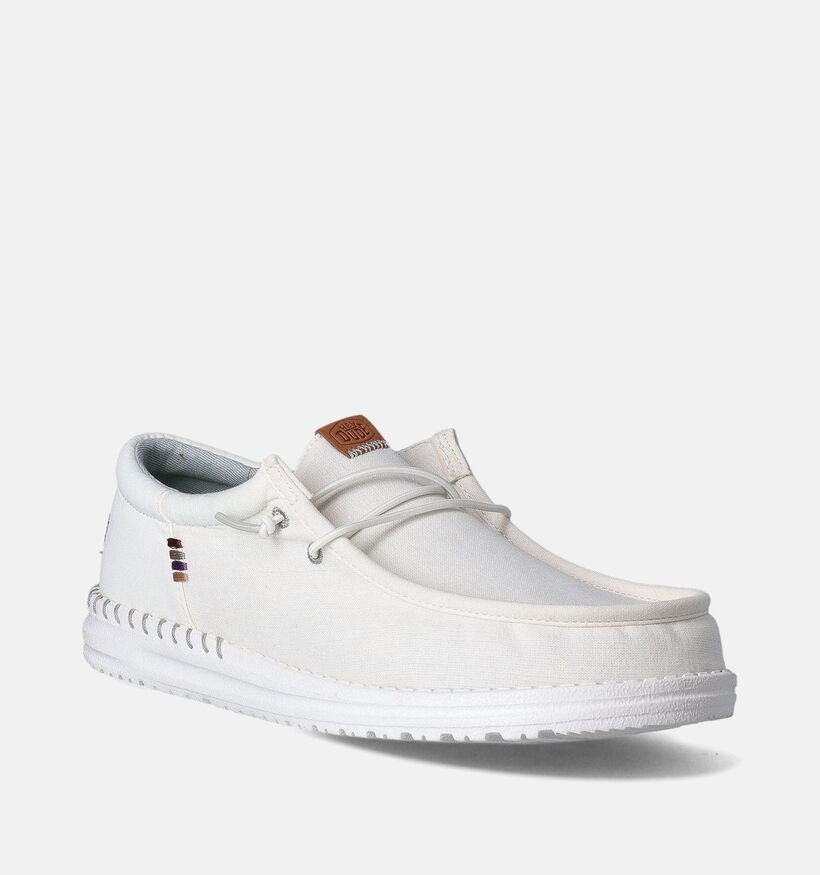 HEYDUDE Wally Funk Nylon Craft Mocassins en Blanc pour hommes (365958) - pour semelles orthopédiques