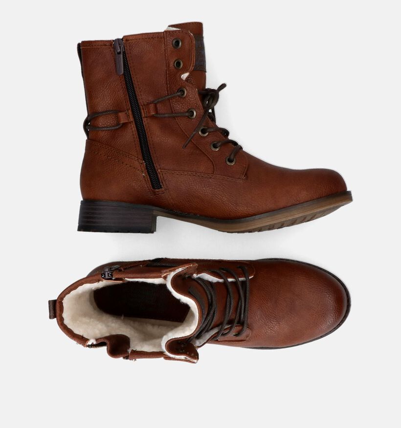 Mustang Boots à lacets en Cognac pour femmes (313784)