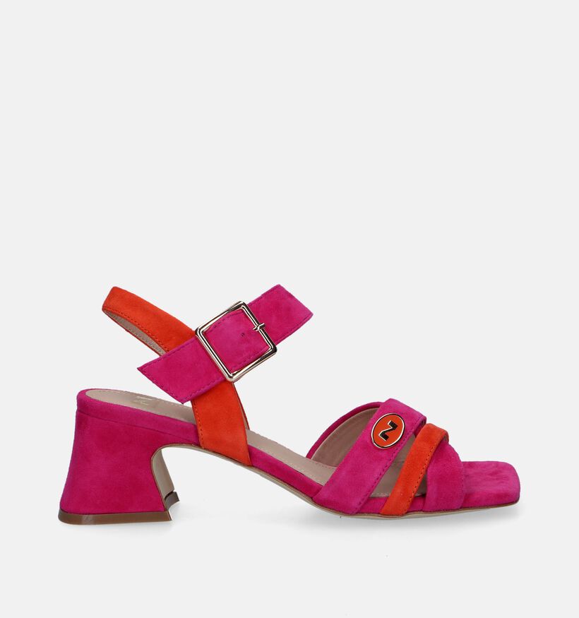 Nathan-Baume Fuchsia Sandalen met blokhak voor dames (340354)