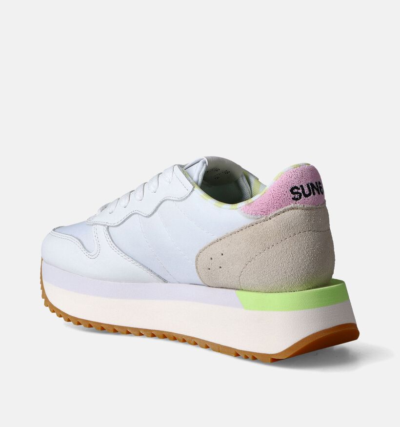 Sun68 Big Stargirl Spongee Logo Baskets en Blanc pour femmes (351706) - pour semelles orthopédiques