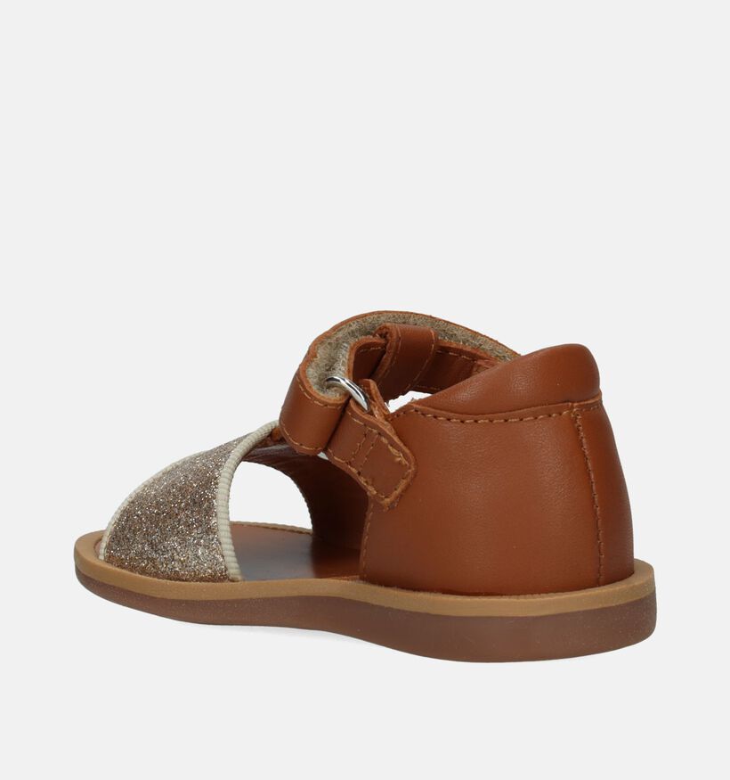 Pom d'Api Poppy Tao Easy Sandales pour bébé en Cognac pour filles (337989)