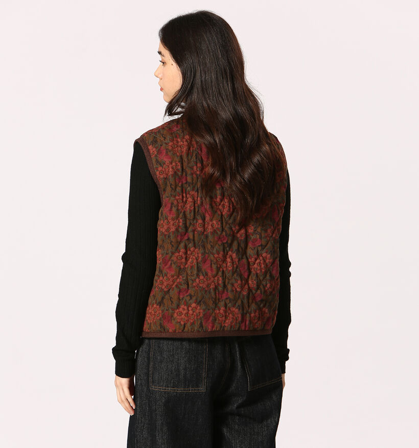 The Korner Gilet en Marron/Rouge pour femmes (365301)