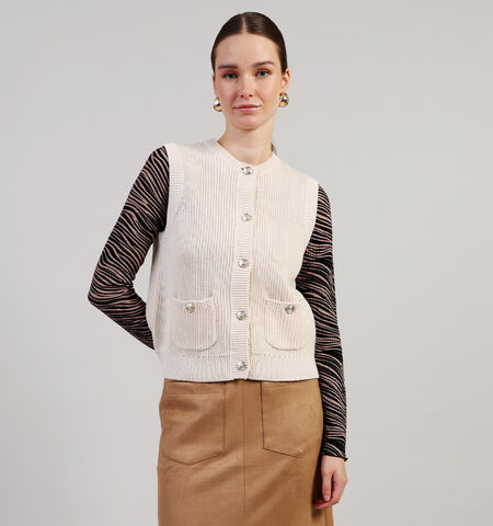 JDY Vesten Beige/Blauw