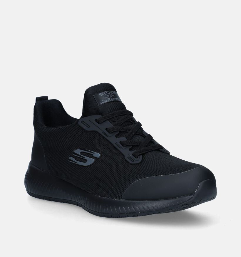 Skechers Work ISO Squad Relaxed Fit Zwarte Sneakers voor dames (347640)