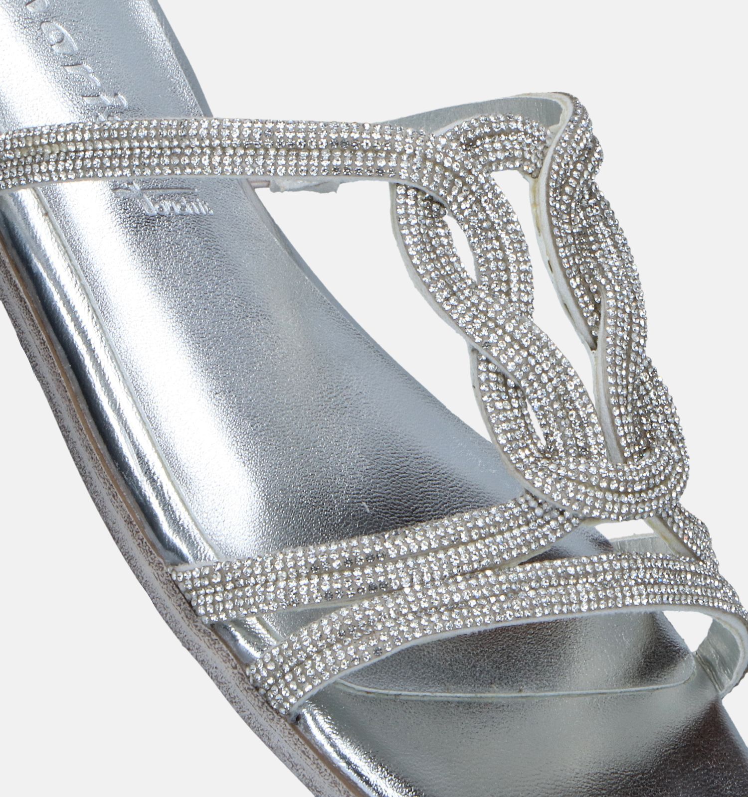 Zilveren slippers met steentjes hot sale