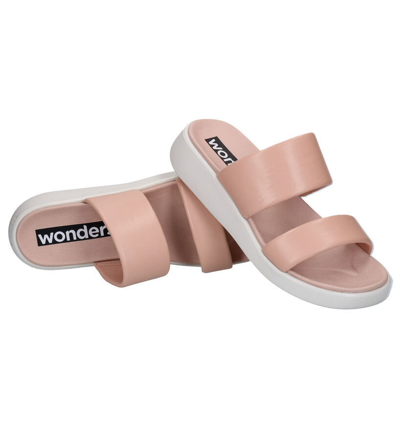 Wonders Roze Slippers in kunstleer (290183)