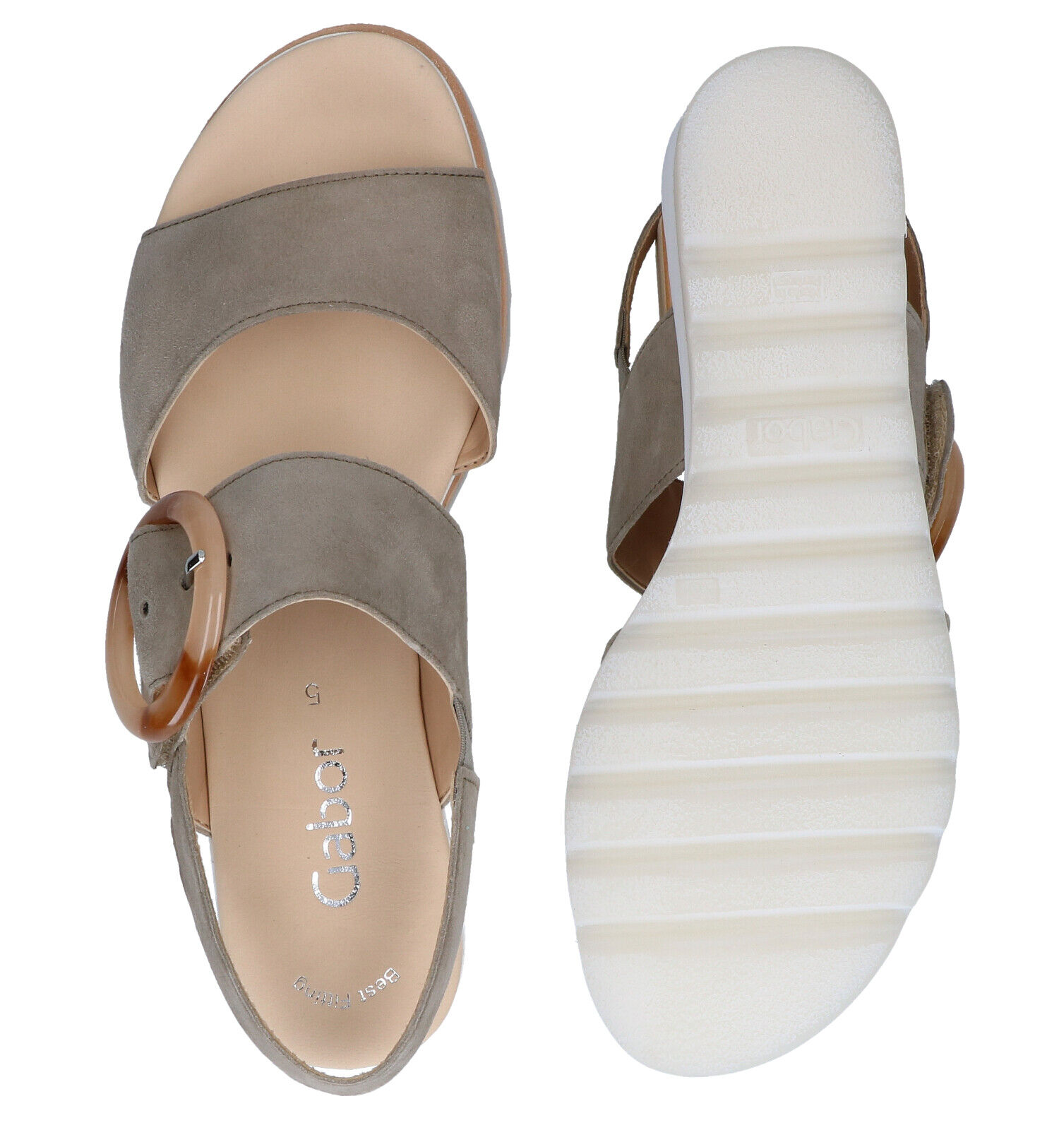 Gabor Best Fitting Taupe Sandalen Dames Sandalen Online op TORFS.BE