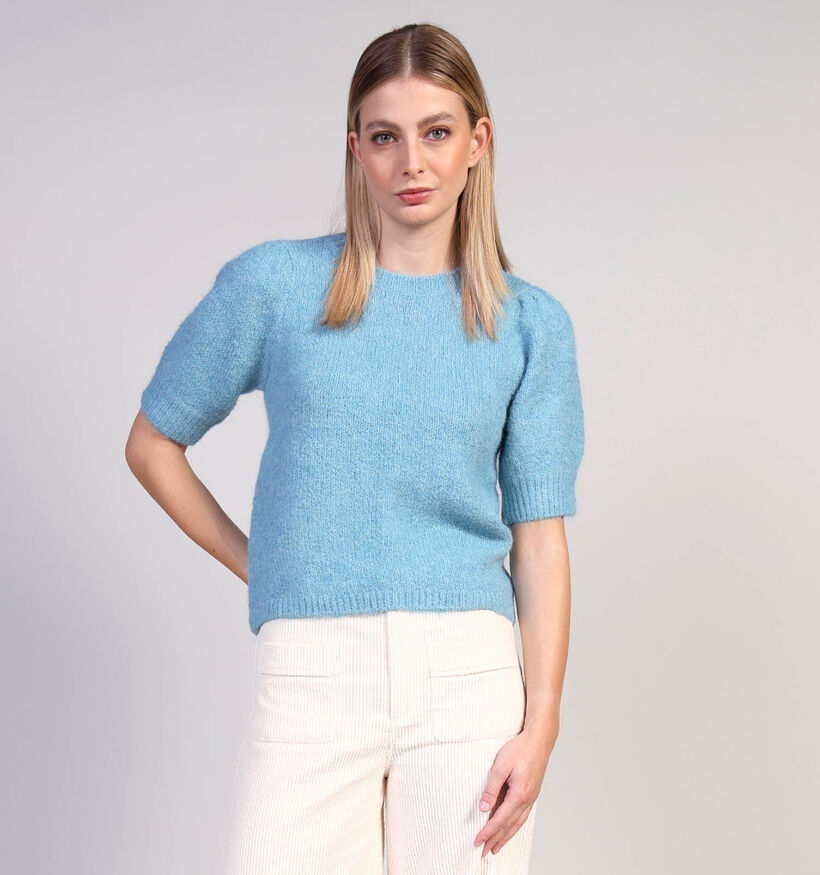 Vila Vibows Pulls en Bleu clair Vila Vibows Pulls en Bleu clair pour femmes (364093)