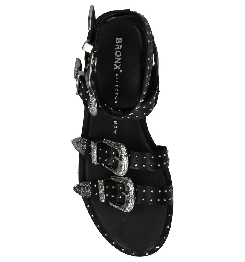 Zwarte Geklede Sandalen met Studs Bronx, , pdp