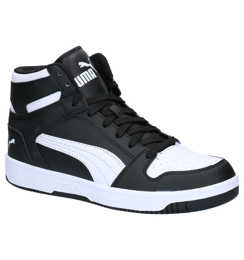 Puma Rebound Layup SL Zwarte Sneakers in kunstleer (307174)