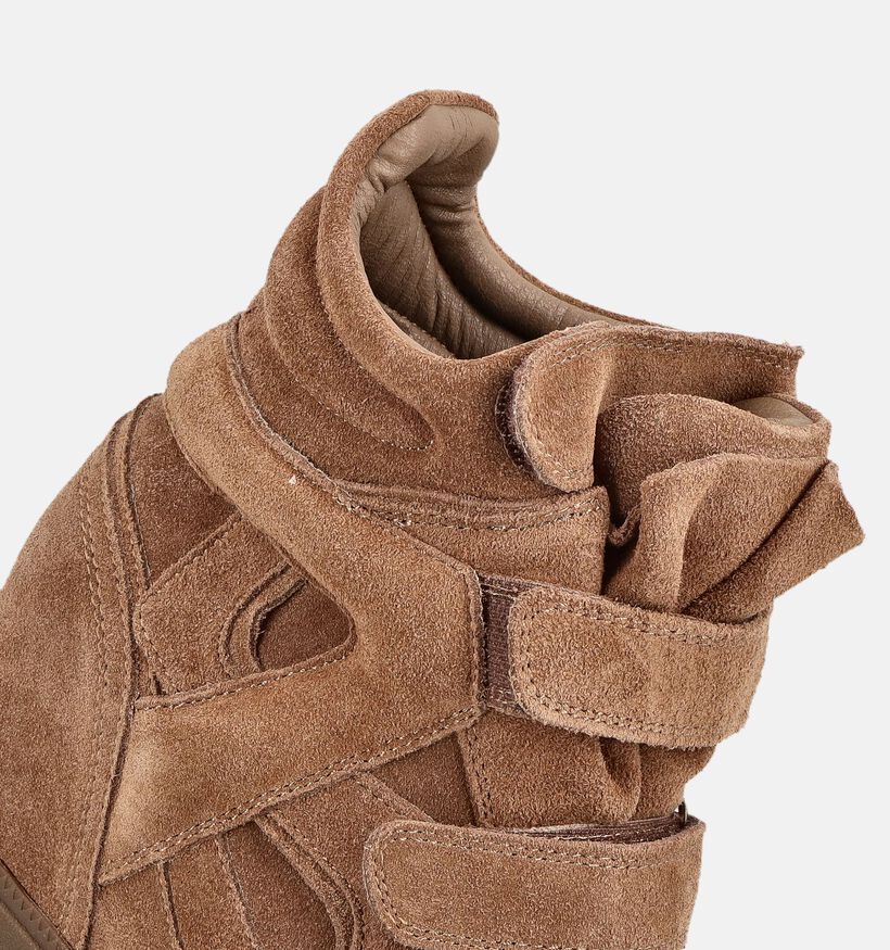Poelman Taupe Sneakers met Sleehak voor dames (388207)