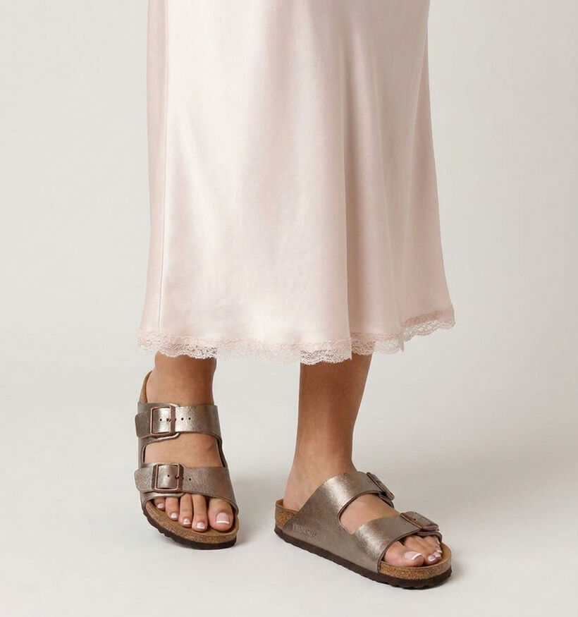 Birkenstock Arizona Graceful Taupe Nu-pieds en Bronze pour femmes (373247)