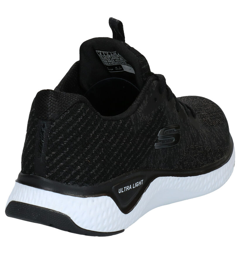 Skechers Solar Fuse Zwarte Sneakers in stof (277902)