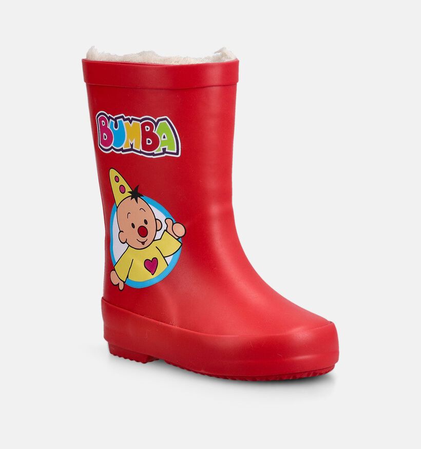 Bumba Bottes de Pluie Doubl&eacute;es en Rouge pour filles, gar&ccedil;ons (375210) - pour semelles orthop&eacute;diques
