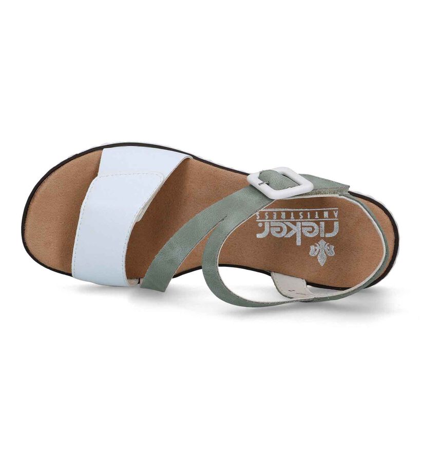 Rieker Groene Sandalen met sleehak voor dames (339064)