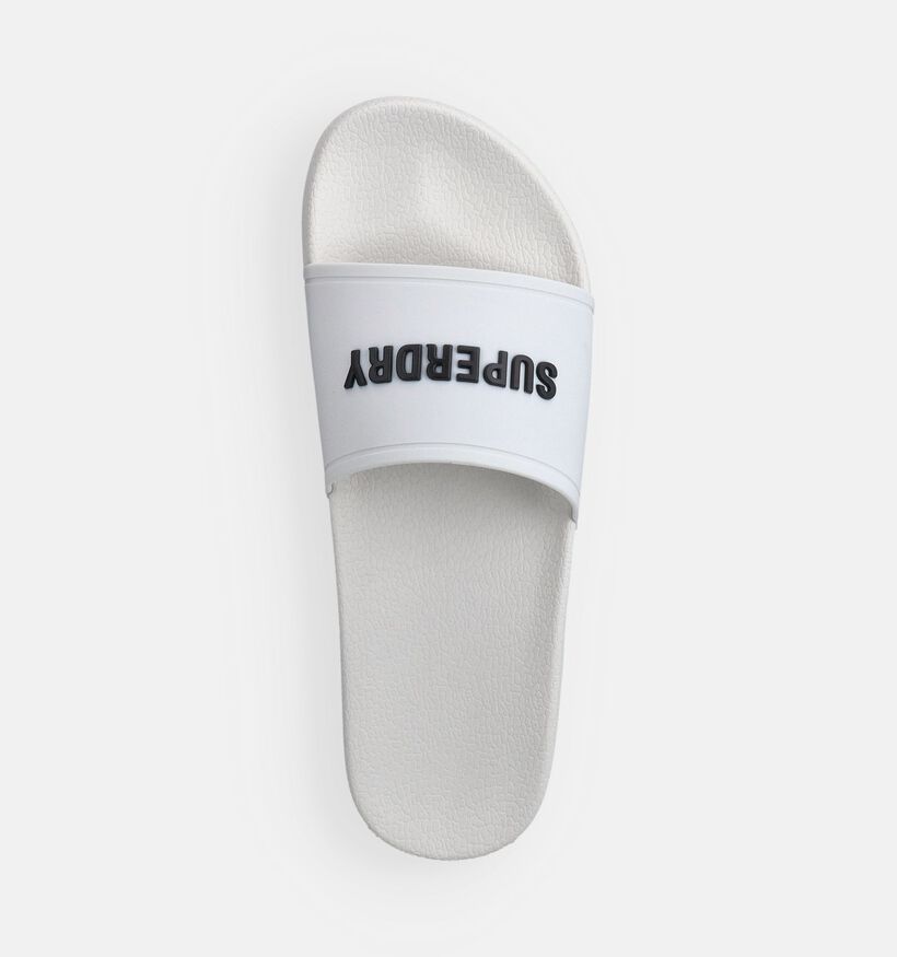 Superdry Premium Graphic Pool Slide Claquettes en Blanc pour hommes (369277)