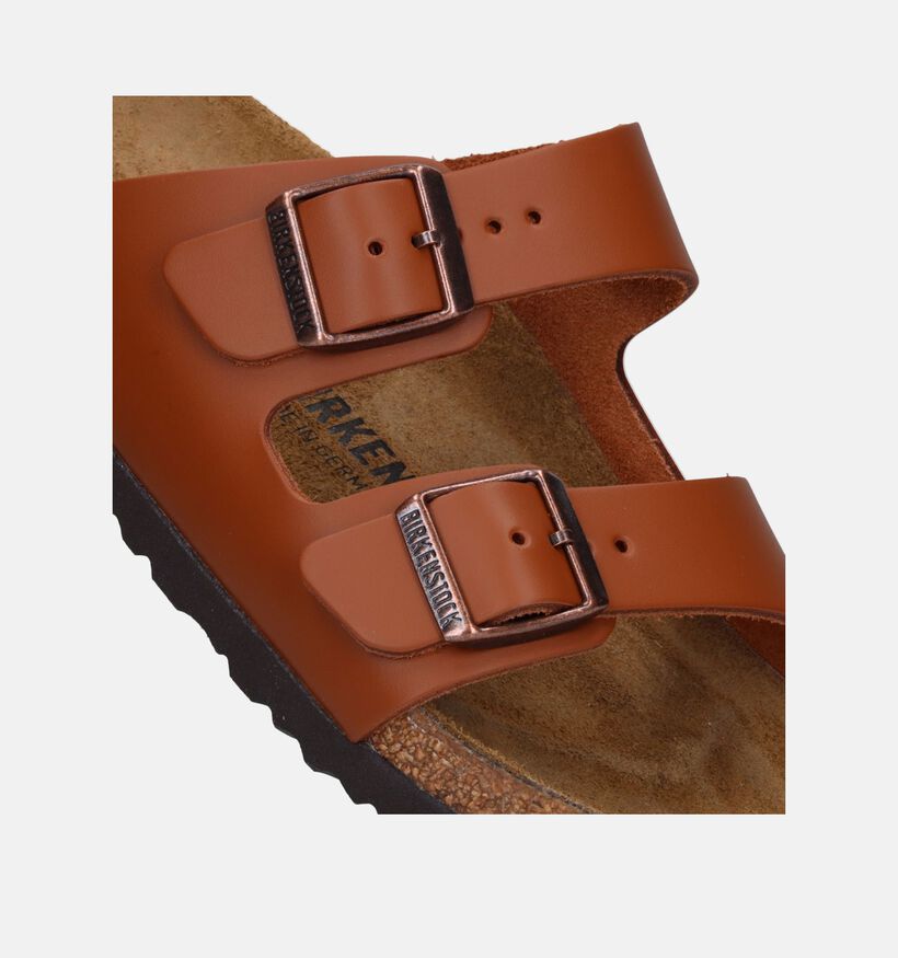 Birkenstock Arizona Natural Leather Nu-pieds en Cognac pour femmes (337978)