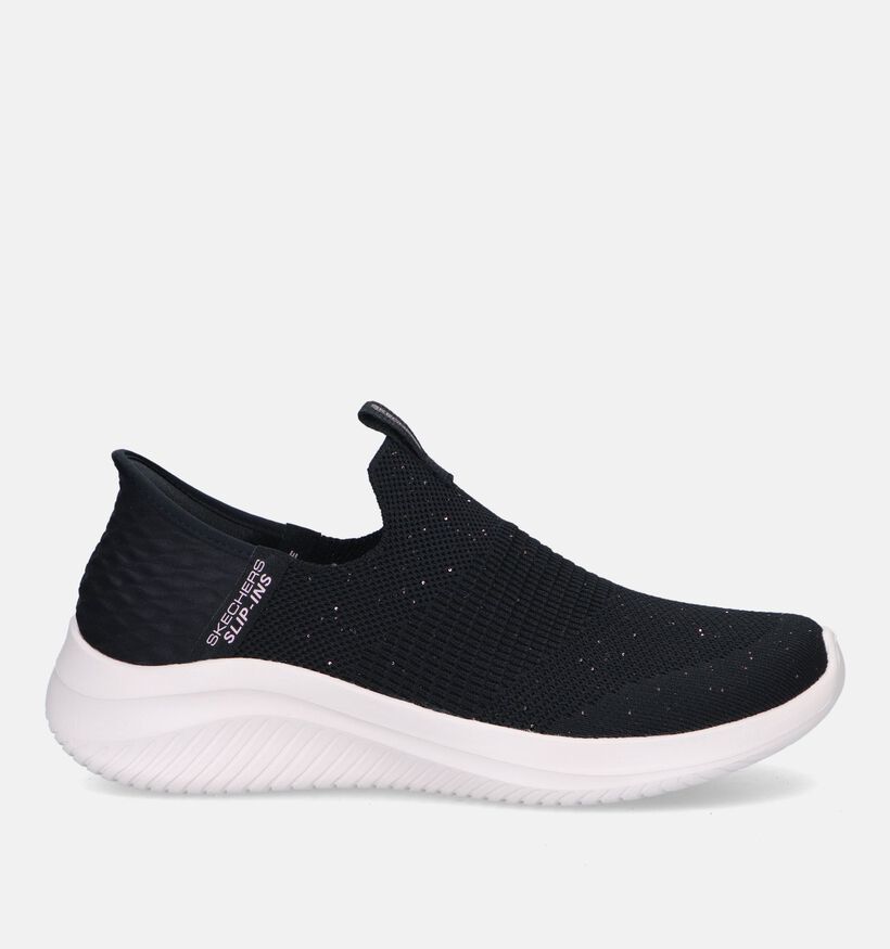 Skechers Slip-ins Ultra Flex 3.0 Shiny Night Zwarte Slip-on Sneakers voor dames (334192) - geschikt voor steunzolen