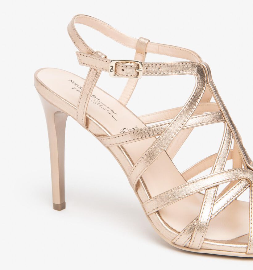 NeroGiardini Sandales &agrave; talons en Or pour femmes (370757)