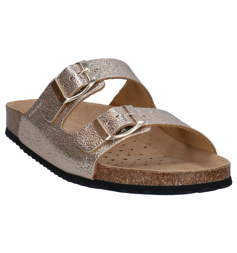 Geox Brionia Goude Slippers in leer (301733)