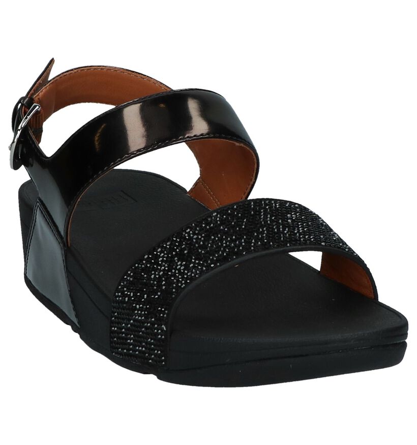 Zwarte Fitflop Crystall II Back-Strap Sandals met Steentjes in kunstleer (212857)