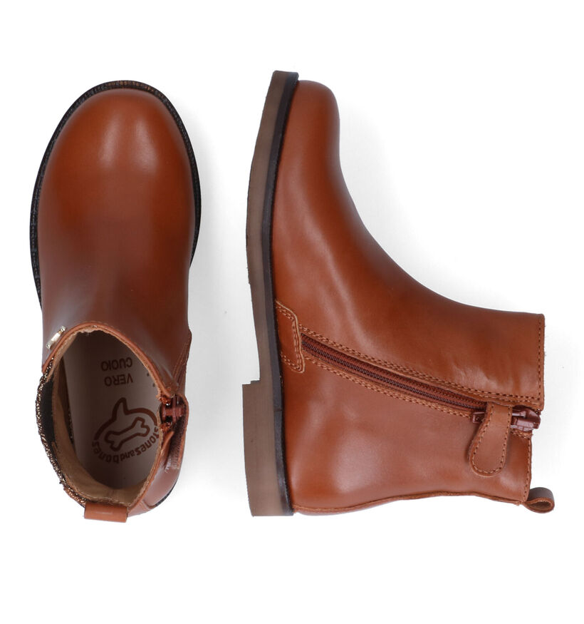 STONES and BONES Bilat Bottes basses en Cognac pour filles (313901) - pour semelles orthopédiques