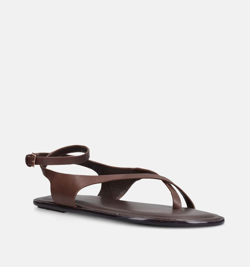 Laurent David Donkerbruine Sandalen voor dames (373779)