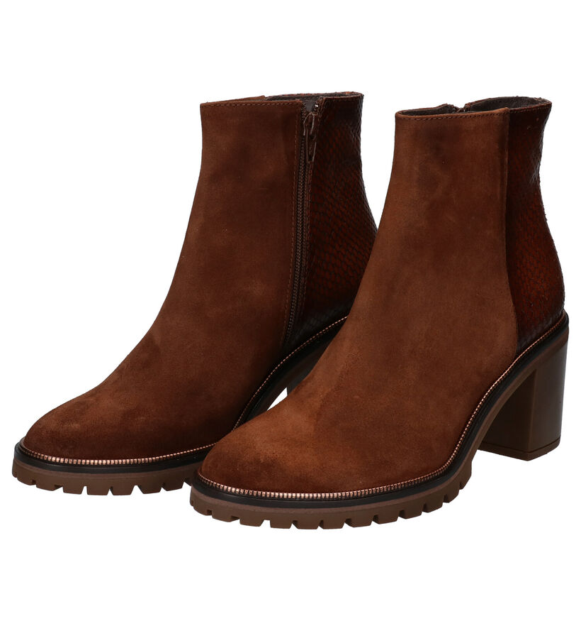 Softwaves Cognac Enkellaarzen in leer (298173)