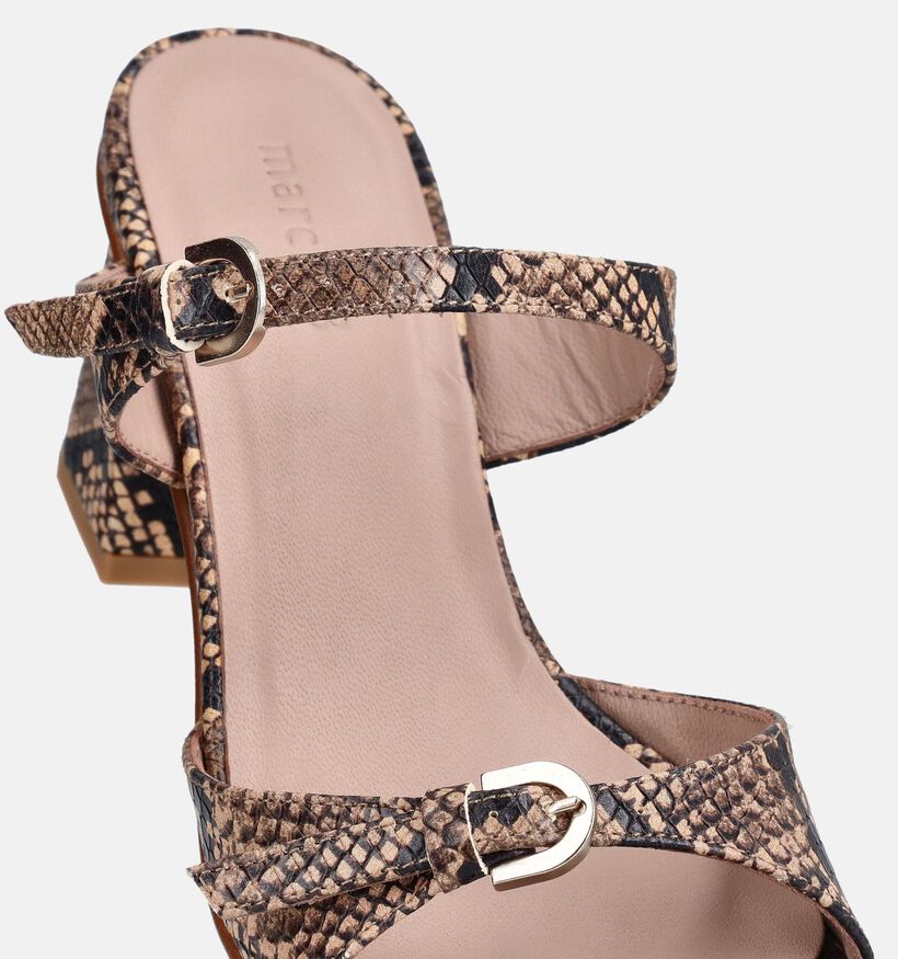 March23 Dani Python Bruine Slippers op hak voor dames (372164)