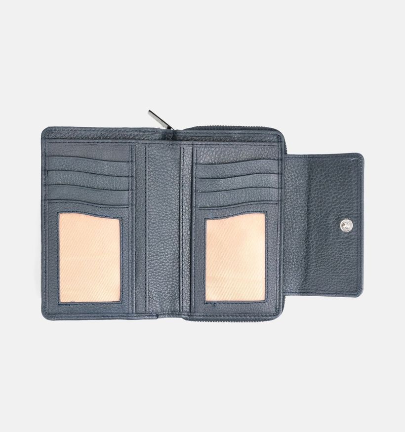 Crinkles Porte-monnaie zipp&eacute; en Bleu fonc&eacute; pour femmes (373878)