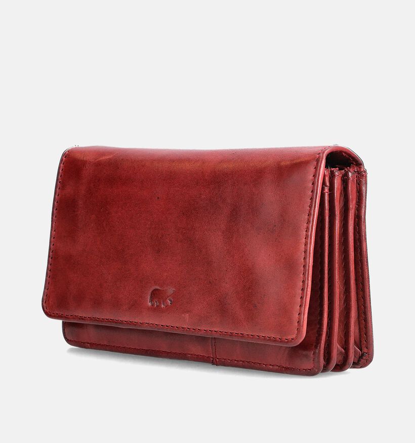 Bear Design Porte-monnaie &agrave; rabat en Rouge pour femmes (382122)