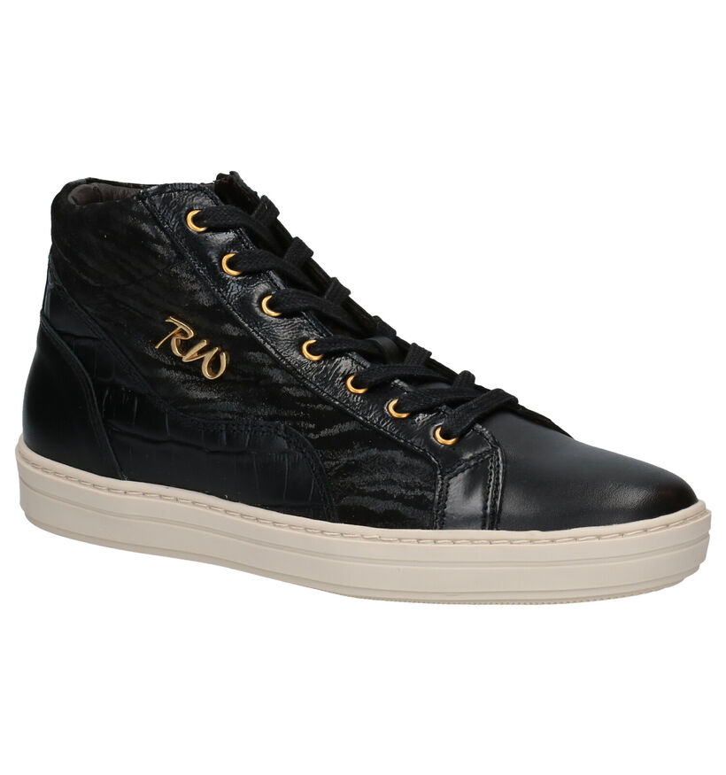 River Woods Eddie Baskets en Noir en cuir (281965)