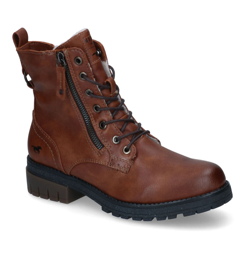 Mustang Cognac Veterboots in kunstleer (316067)