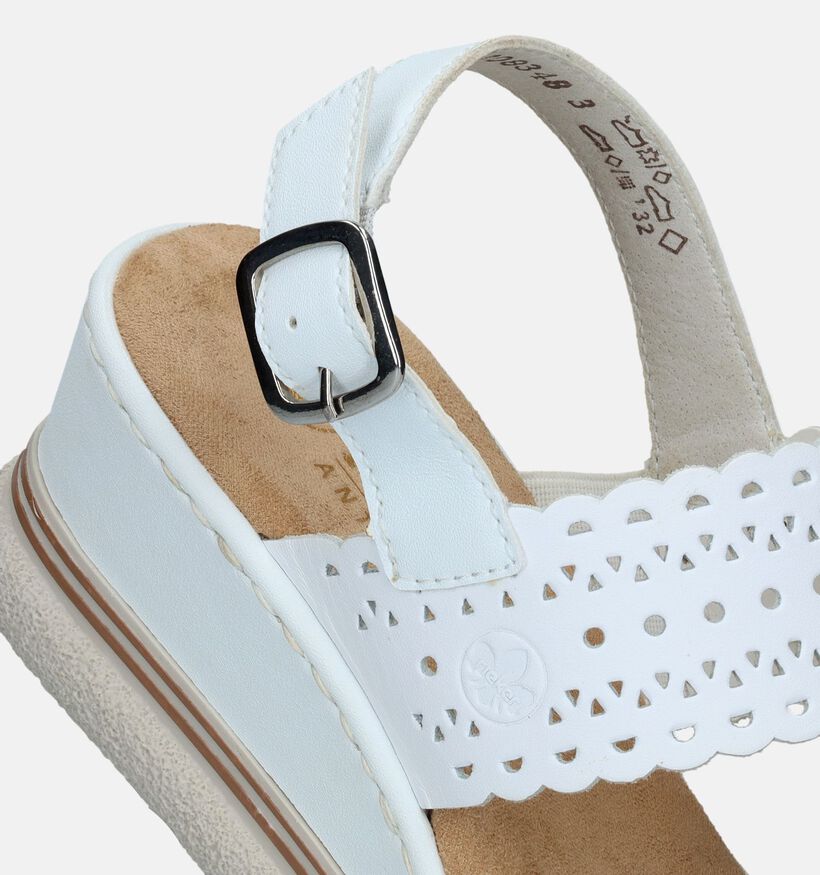 Rieker Witte Sandalen met sleehak voor dames (339139)