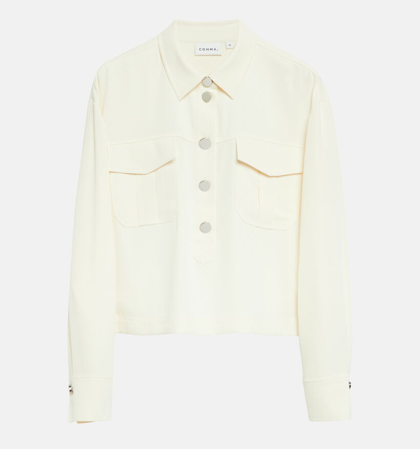 comma Eggnog Lichtbeige Blouse met Lange Mouwen voor dames (373145)