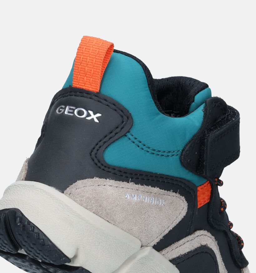 Geox Flexyper Baskets montantes en Noir pour garçons (330078) - pour semelles orthopédiques