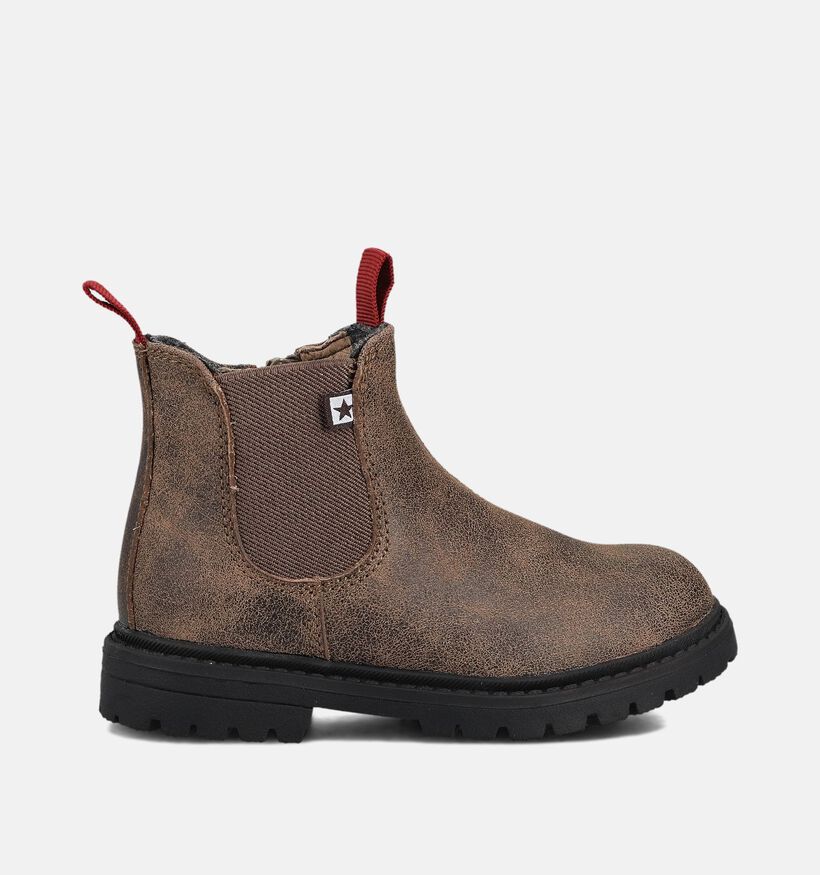 Bonton Bottines Chelsea en Marron pour filles, garçons (363290) - pour semelles orthopédiques