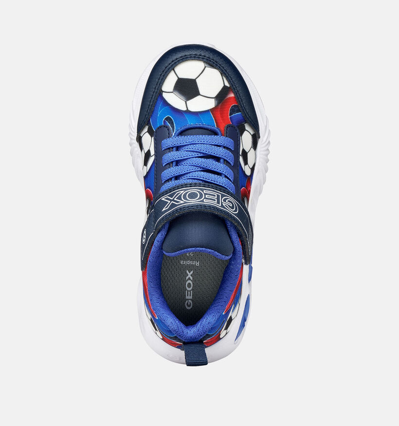 Geox Assister Football Baskets en Bleu pour gar&ccedil;ons (370167) - pour semelles orthop&eacute;diques