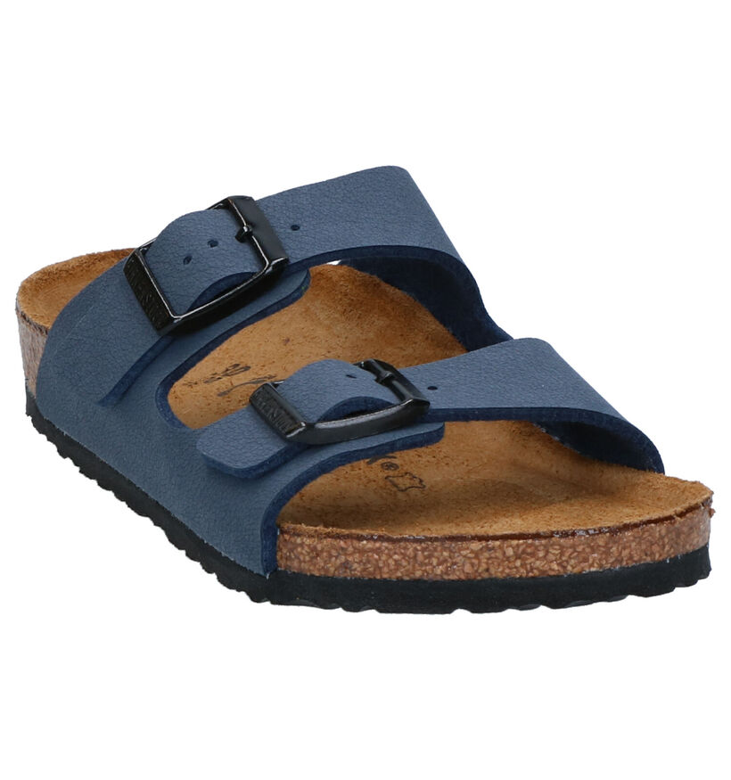 Birkenstock Arizona Birko Flor Zwarte Slippers voor jongens (338071)