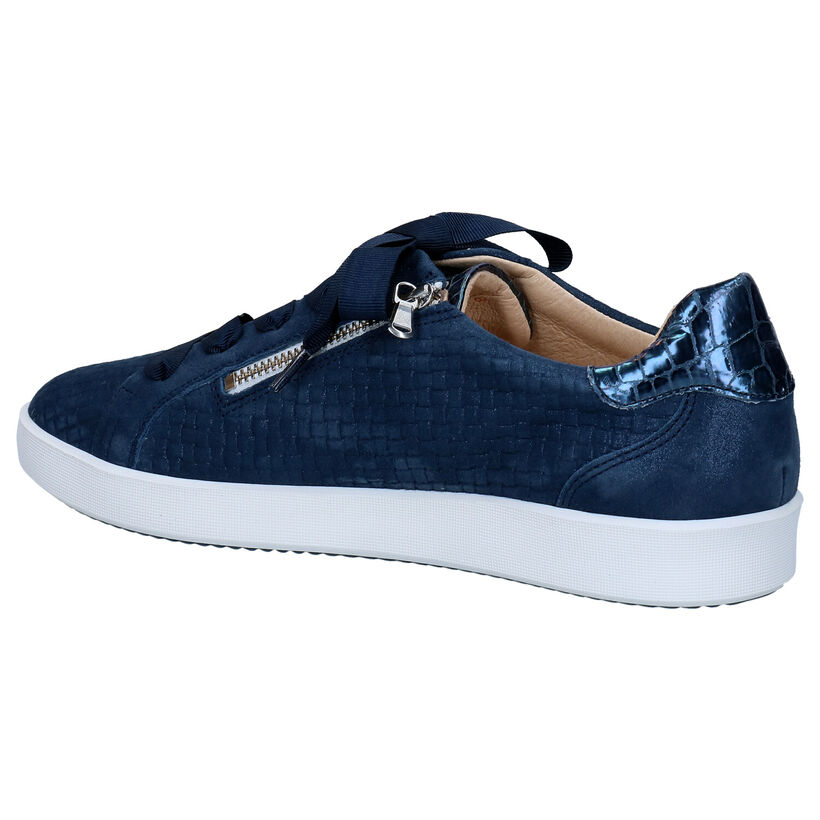 Softwaves Blauwe Rits-Veterschoenen in nubuck (289994)