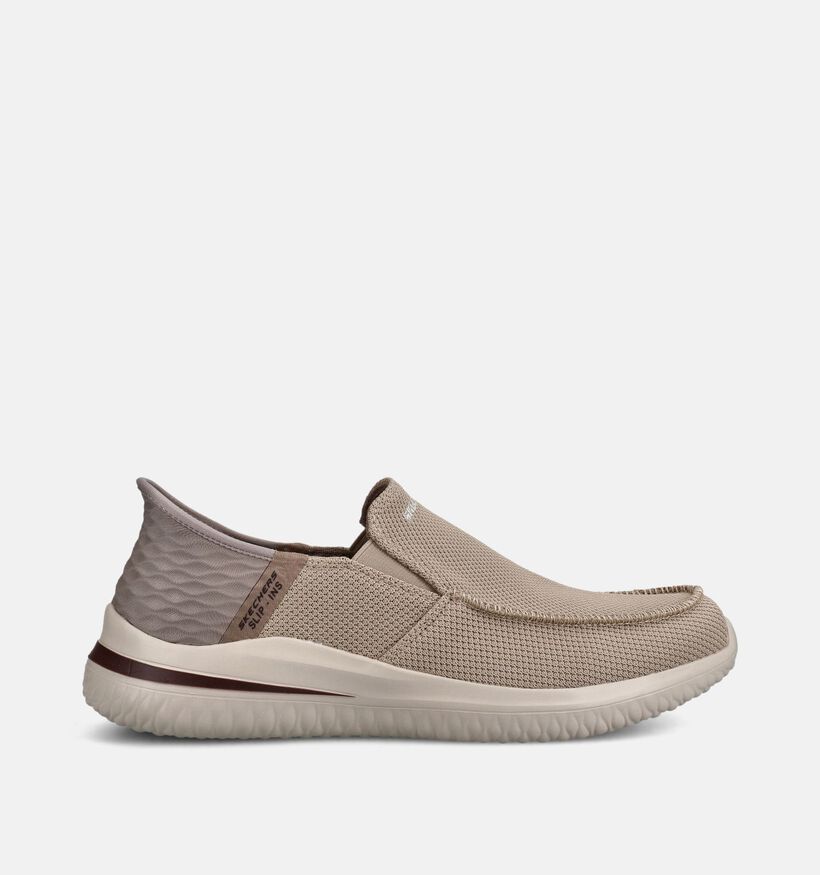 Skechers Delson 3.0 Cabrino Slip-ons en Taupe pour hommes (371048) - pour semelles orthop&eacute;diques