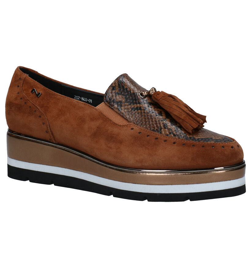 Nathan-Baume Cognac Instappers in nubuck (283259)