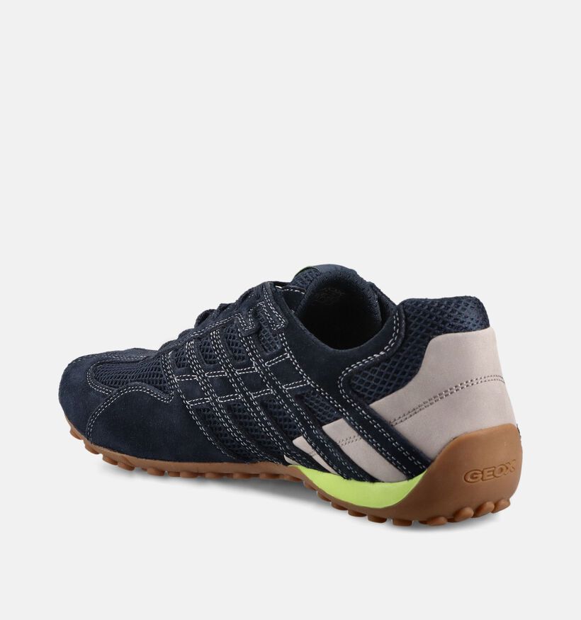 Geox Baskets basses en Bleu fonc&eacute; pour hommes (368488) - pour semelles orthop&eacute;diques