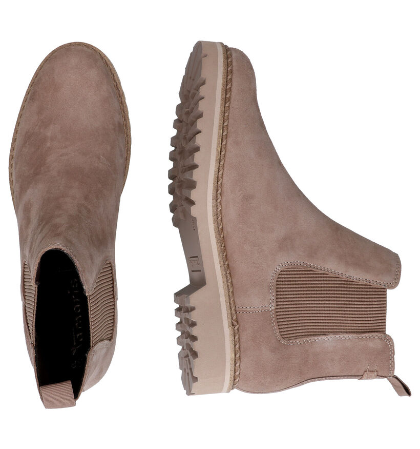 Tamaris Touch It Chelsea Bottines en Beige en daim (297164)