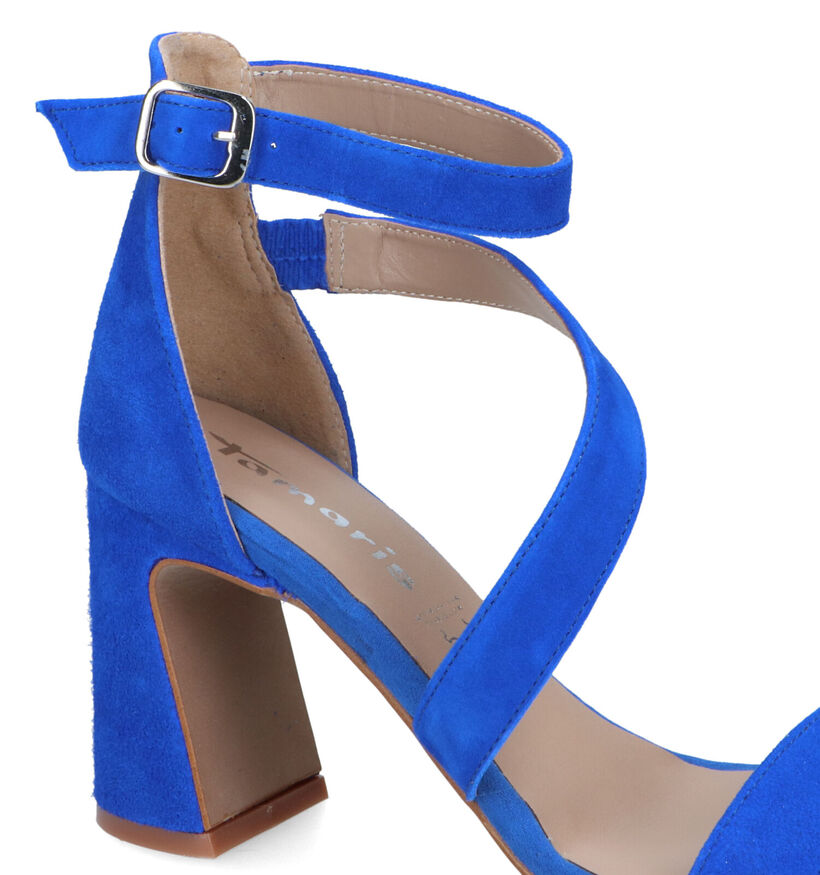 Tamaris Blauwe Sandalen met gesloten hiel in nubuck (322350)