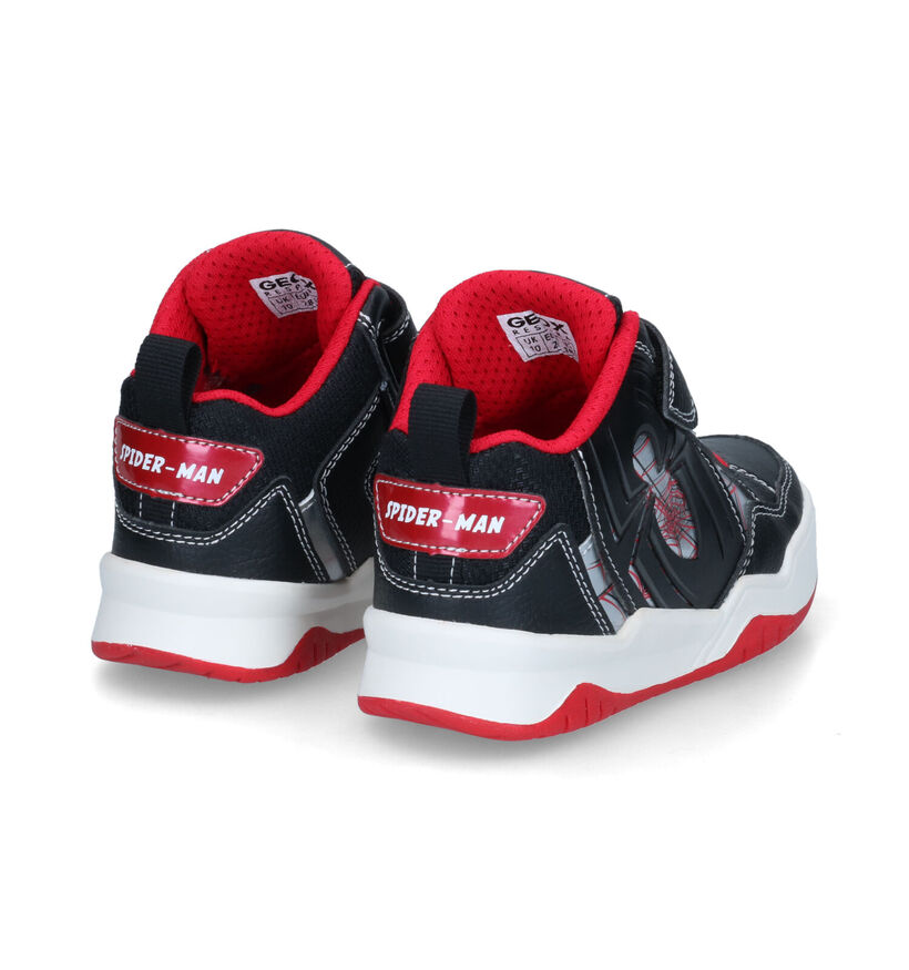 Geox Perth Zwarte Sneakers Marvel Spiderman in kunstleer (317622)